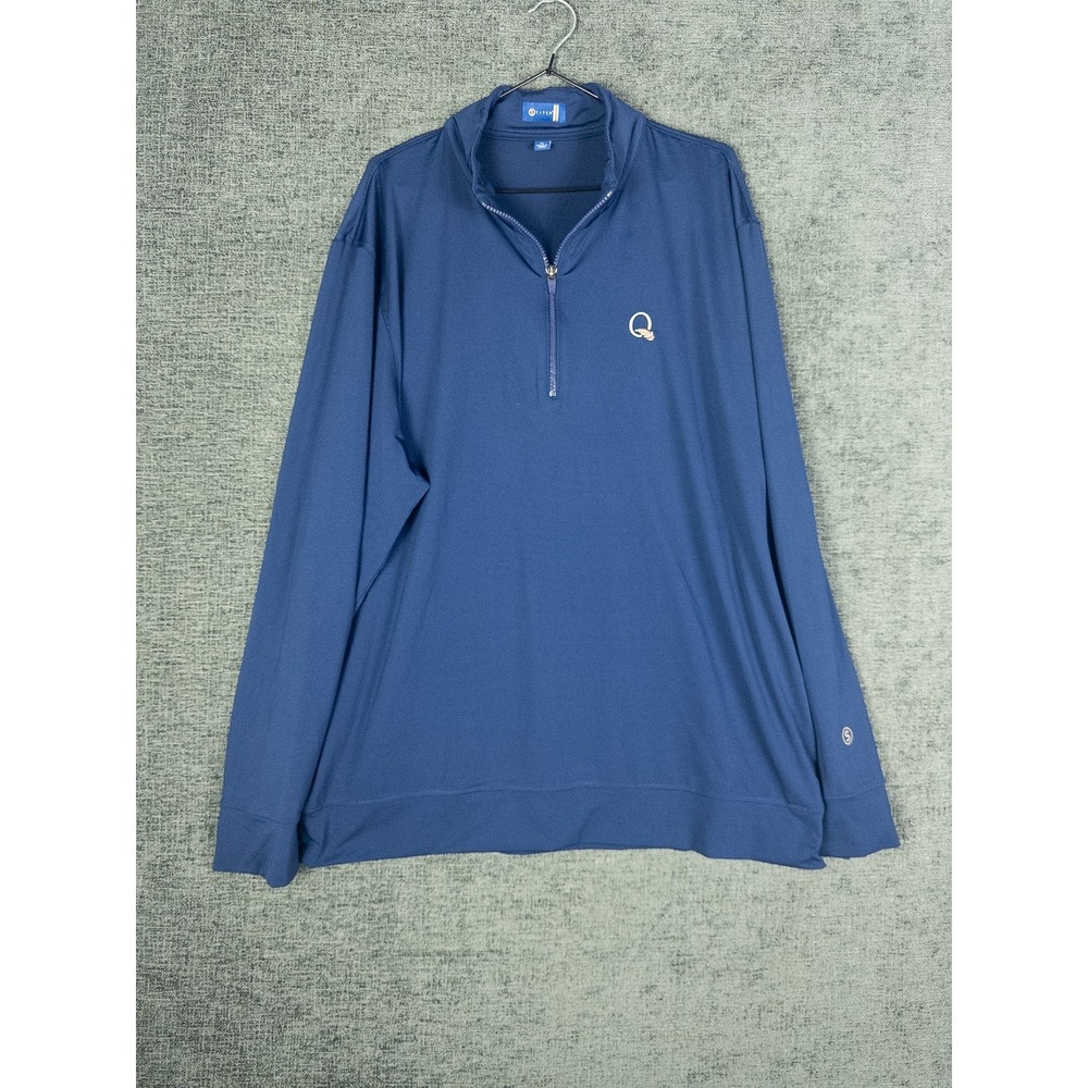 Stitch Quail Hollow Golf 1/4 Zip Pullover Mens XL Navy Blue Performance Stretch